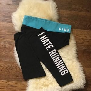 PINK “I Hate Running” skinny leggings